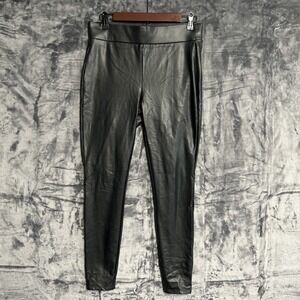 Loft Women's Small Black Faux Leather Leggings Jeggings Sexy Coquette Stretch